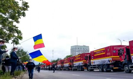 România a trecut din nou Prutul. Convoiul cu ajutoare a fost întâmpinat cu tricolorul românesc