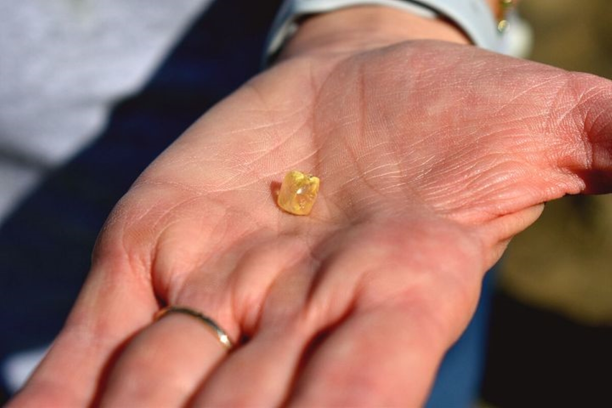 Noroc neașteptat. O californiancă găsește un diamant galben brut de 4,38 carate într-un parc de stat din Arkansas